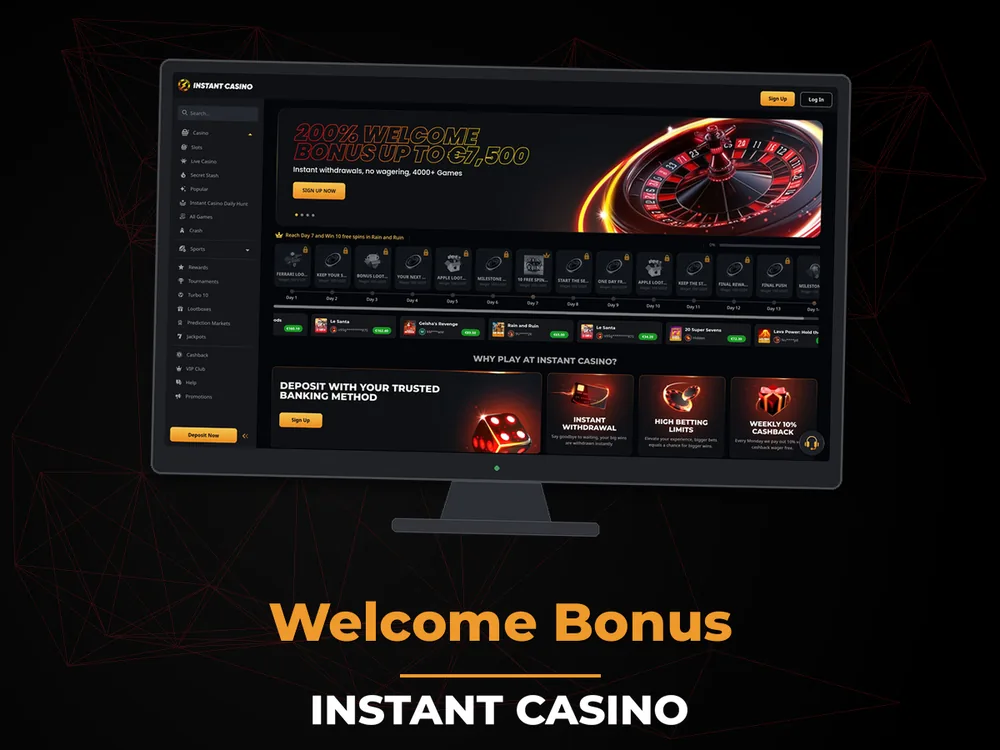 instant casino - Welcome Bonus
