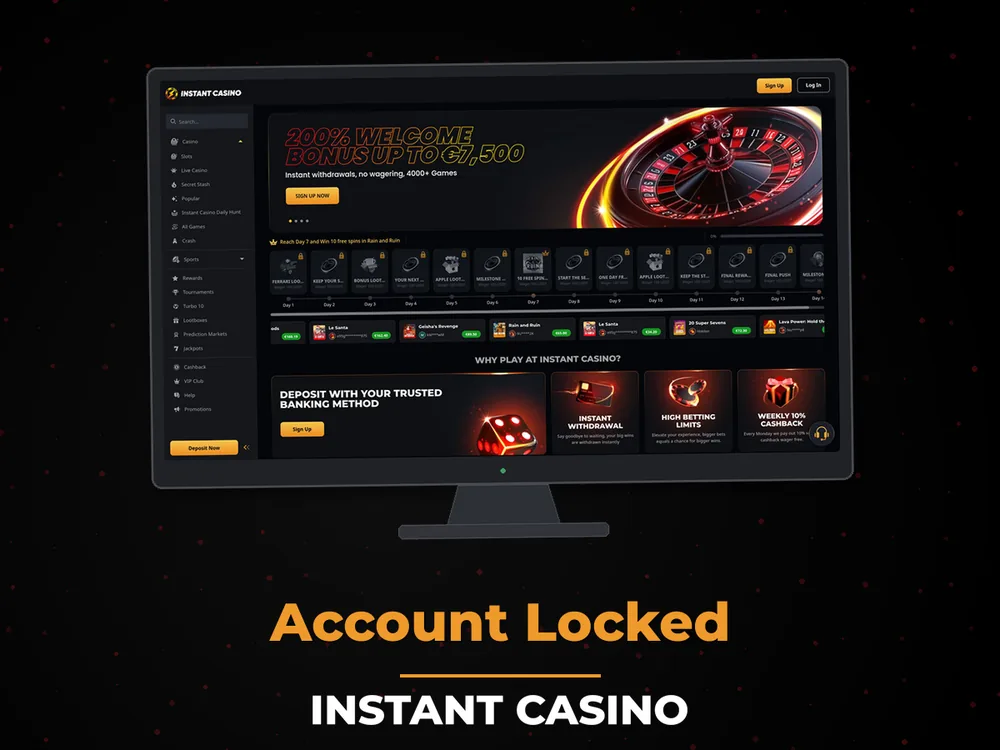 instant casino - Account Locked