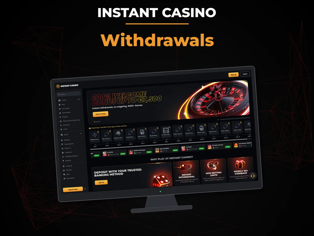instant casino - Withdrawals