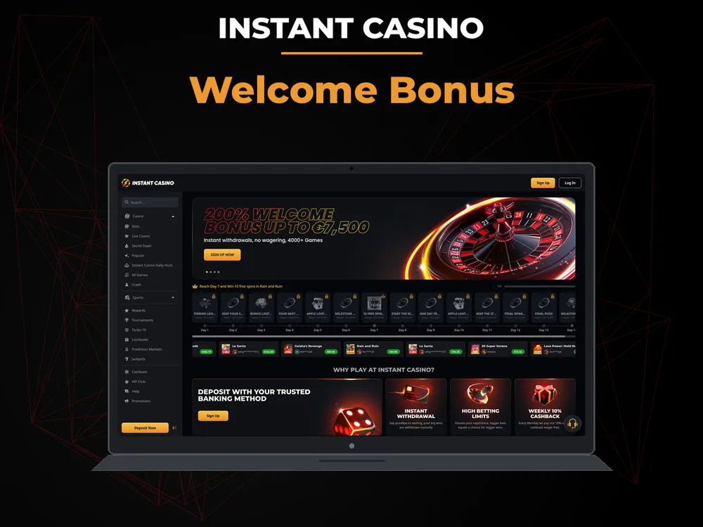 instant casino - Welcome Bonus