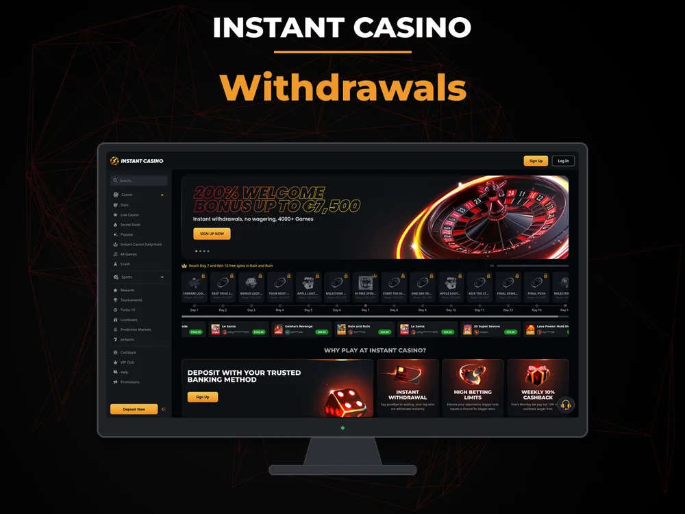 instant casino - Withdrawals
